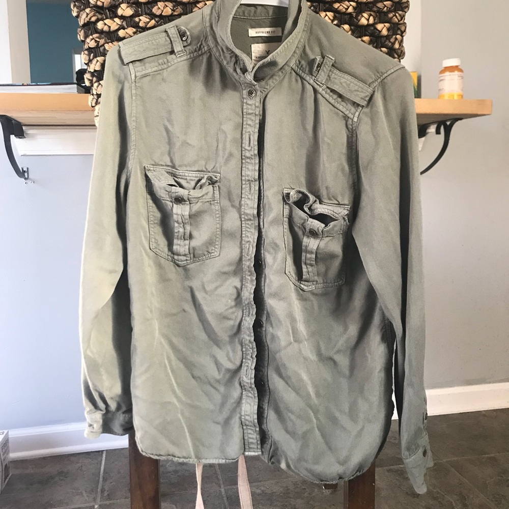 American Eagle Button Up Utility Shirt